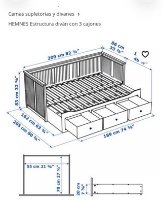 Cama Nido Diván Ikea Hemnes Blanca