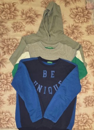 3 sudaderas niño 8 a 10 anos Benetton