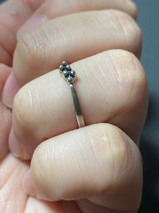Anillo Plata Diseño Bolitas Talla 17