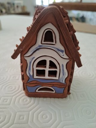 Portacandele casetta terracotta