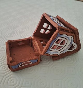 Portacandele casetta terracotta