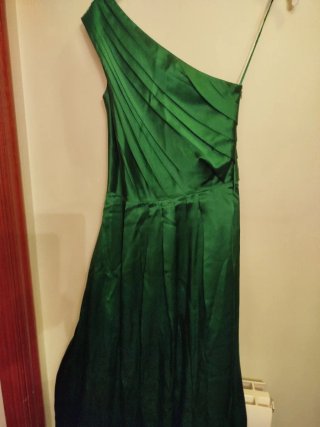 Vestido fiesta verde Massimo Dutti