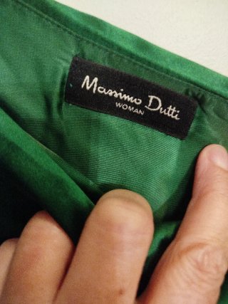 Vestido fiesta verde Massimo Dutti