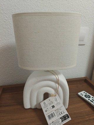 Pack 2 Lámpara de mesa beige y blanca
