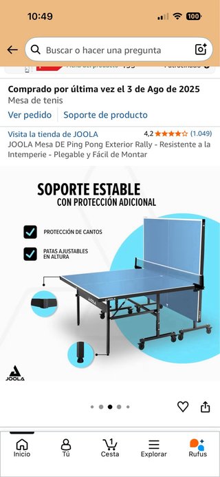 Mesa ping pong desmontable sin usar