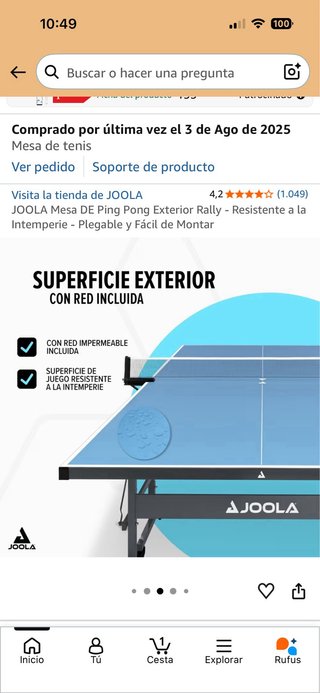 Mesa ping pong desmontable sin usar