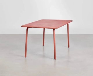 Mesa Jardín Florida Acero 160x90 cm Roja