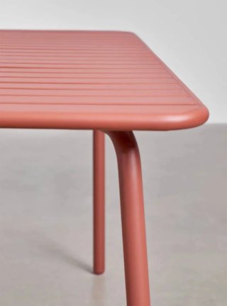 Mesa Jardín Florida Acero 160x90 cm Roja