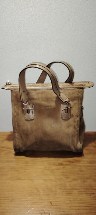 Bolso Uterqüe vintage beige bien conservado