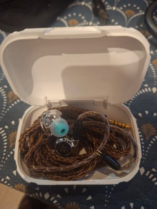 Cascos Fiio fh11 plateados y marrones