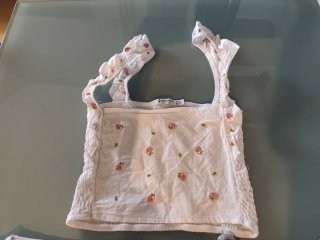 Top floral chica Plateado Blanco