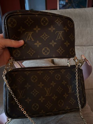Bandolera estilo Louis Vuitton Lona y Piel