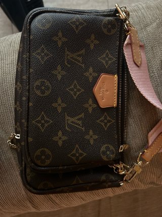 Bandolera estilo Louis Vuitton Lona y Piel