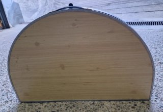 Mesa de camping plegable madera y metal.