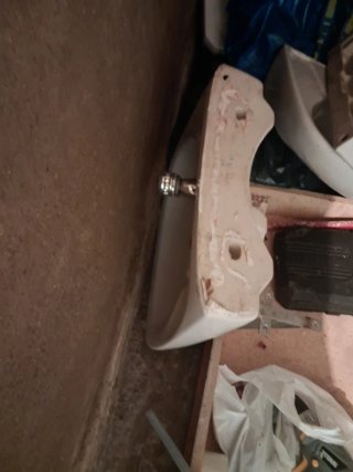 Lavabo de cerámica blanco