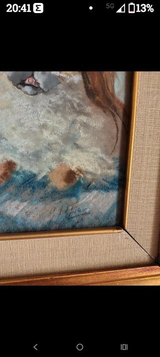 Dipinto ad olio con tre cani