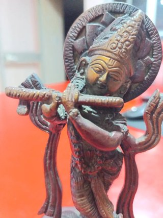 Figura Krishna Latón Antigua