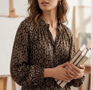 Zara Abito Corto/Tunica Boho Dettagli Oro