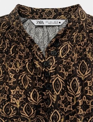 Zara Abito Corto/Tunica Boho Dettagli Oro