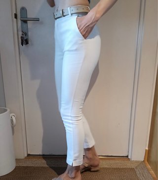 Pantalones vaqueros blancos rectos talla 32.