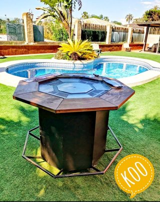 Barbacoa metálica para jardín