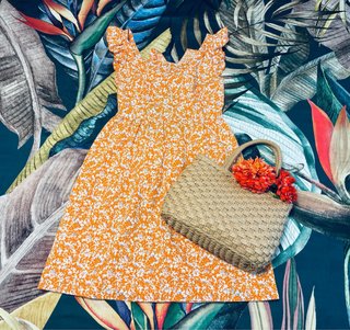 Vestido Verano Floral Escote Cuadrado Talla Unica