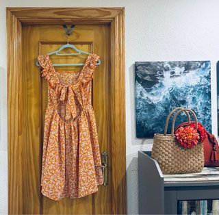 Vestido Verano Floral Escote Cuadrado Talla Unica