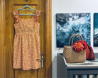 Vestido Verano Floral Escote Cuadrado Talla Unica