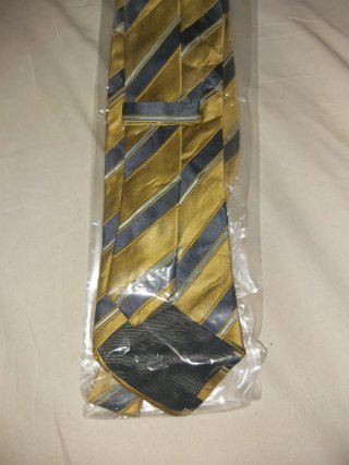 Corbata Ermenegildo Zegna Rayas Doradas y Grises