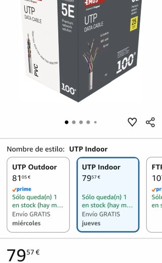 Cable UTP EMOS Cat 5E 100m PVC