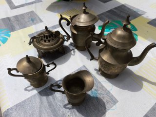 Juego té/café bronce vintage