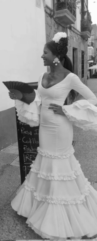 Vestido Flamenca Blanco Alejandro Andana.