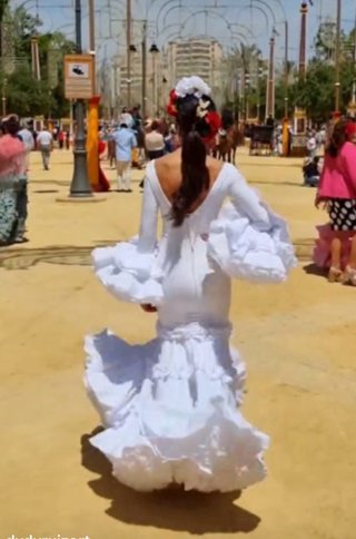 Vestido Flamenca Blanco Alejandro Andana.