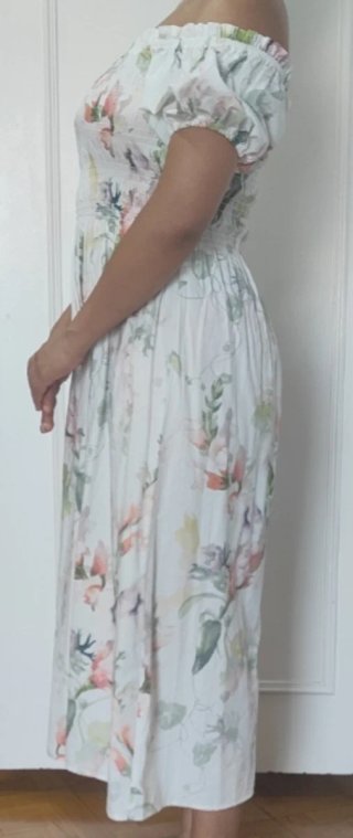 Vestido blanco estampado flores