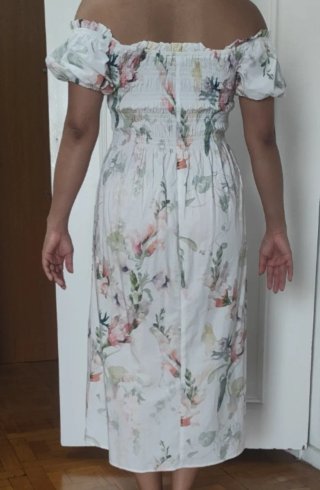 Vestido blanco estampado flores