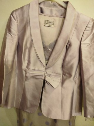 Vestido ZEDRA lunares morados y beige