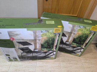 2 Tumbonas de Jardín Livarno Gris nuevas