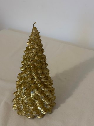 Vela árbol de Navidad dorado Zara 30 cm
