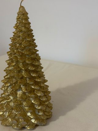 Vela árbol de Navidad dorado Zara 30 cm