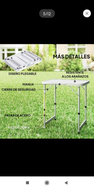 Mesa Plegable Picnic Camping Camper
