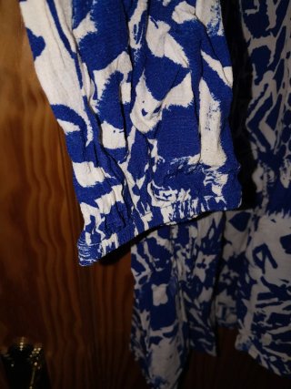 Blusón vestido Zara estampado azul y beige