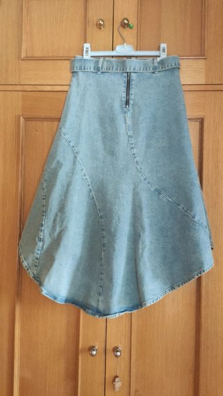 Falda Desigual Denim Asimétrica