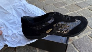 Zapatillas Tango PortDance Mujer Negro Glam
