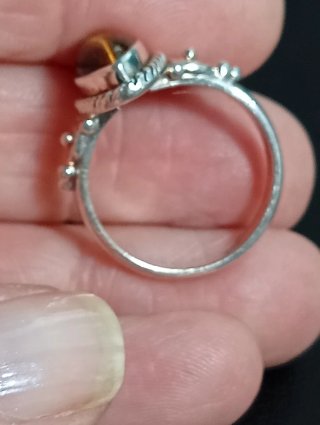 Anillo Plata Ley Ojo Tigre Marrón