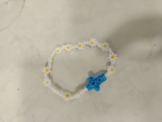 Pulsera Cruz Murano Flores Margarita
