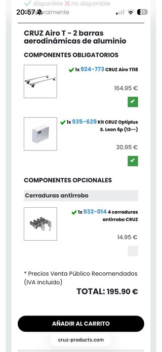 Bacas CRUZ Airo T118