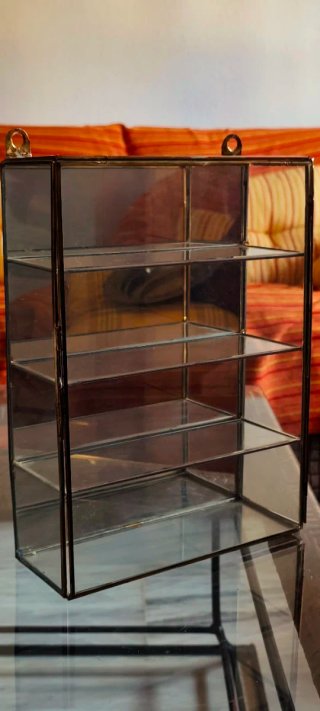 VITRINA RECTANGULAR CRISTAL Y LATÓN VITAGE