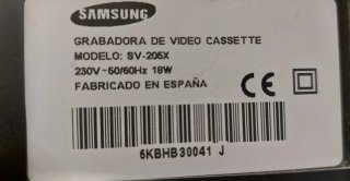 Piezas Video VHS Samsung SV-206X (repuestos)