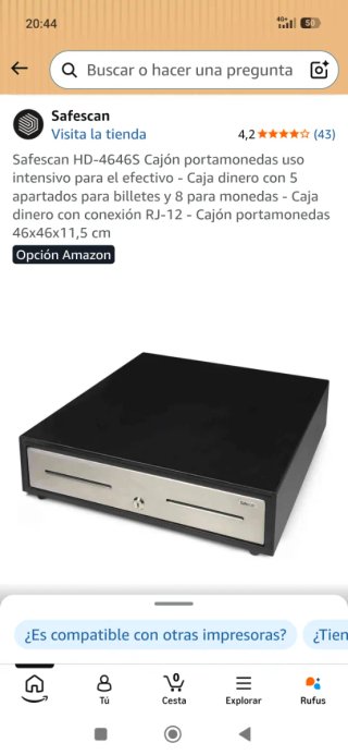 Cajón portamonedas nuevo
