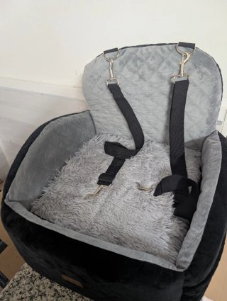 Asiento de perros para coche negro/gris